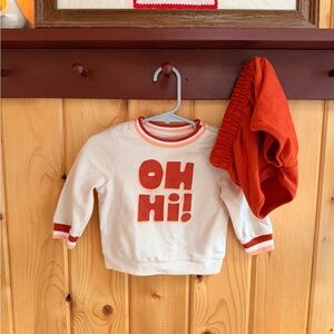 Cat & Jack Cream and Red 'Oh Hi!' Sweatshirt